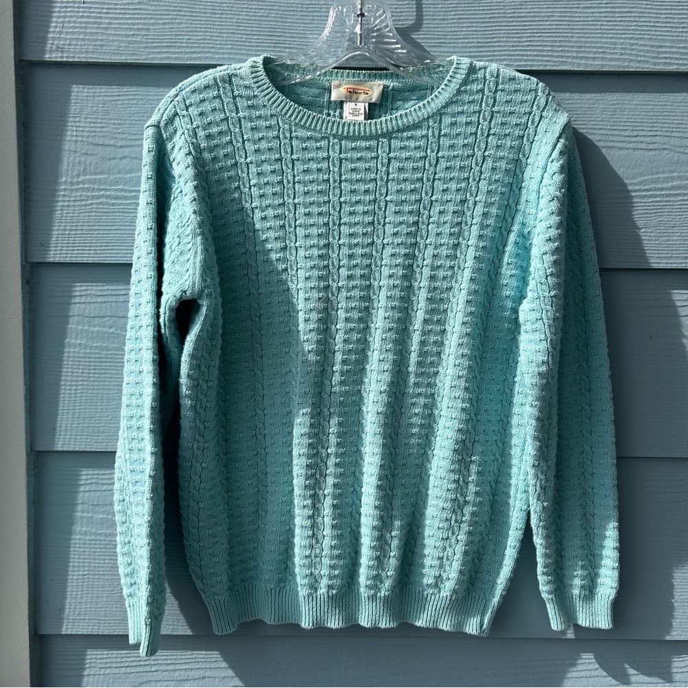 Talbots Seafoam Ribbed Knit Sweater